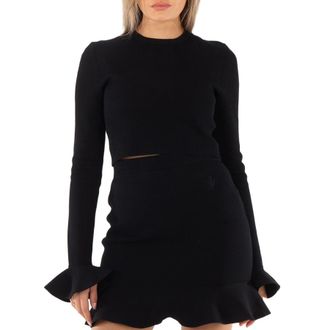 J.W.Anderson Cropped Ruffled Cuff Top, Size Large