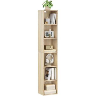 Woltu Libreria scaffale Mobile Casa Ufficio Soggiorno Archiviazione a scelta 6 Scompartimenti Legno Chiaro