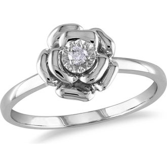 Delmar Diamond Flower Ring - 0.05 ctw in Rose at Nordstrom Rack, Size 4.5