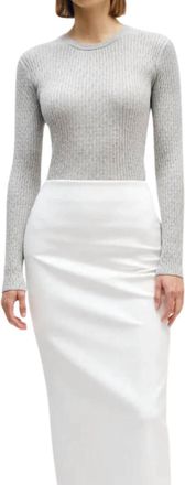 Enza Costa Cashmere Cotton Pointelle Long Sleeve In Grey