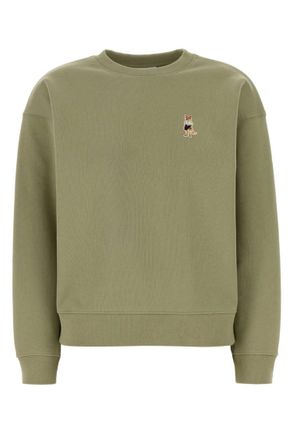 Maison Kitsun&eacute; Green Crew Neck Sweatshirt
