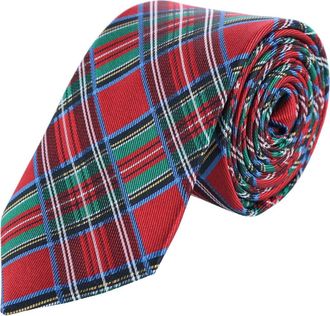 Trafalgar Store Nicholas Tartan Plaid Silk Necktie in Red Tartan Plaid at Nordstrom