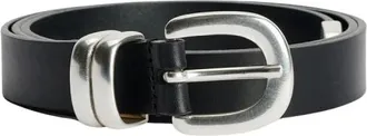 By Malene Birger Belts, male, Black, Size: ONE SIZE Black Silver Leather Belt Zoilo