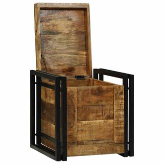 Berkfield Home Storage Box - 40 x 40 x 40 cm, Solid Rough Wood Mango in Brown | Size: 40 x 40 x 40 cm