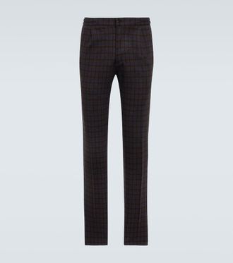 Kiton Checked wool chinos