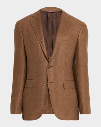 Canali Men & apos;s Cashmere and Silk Notch Lapel Blazer