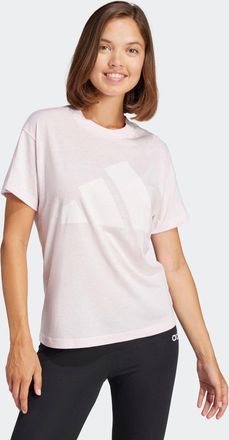 adidas T-Shirt ADIDAS SPORTSWEAR W WINNERS T, Damen, Gr. XL, pink (clear pink, wei&szlig;), Obermaterial: 50% Polyester, 25% Baumwolle, 25% Viskose, Rundhals, Shir