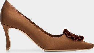 Manolo Blahnik Fortan 70MM Satin Stiletto Pumps
