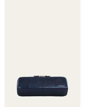 Alaia Delta Snakeskin Leather Clutch Bag