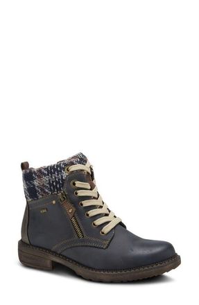Spring Step Khazera Lace-Up Boot in Navy Faux Leather at Nordstrom, Size 9.5-10Us