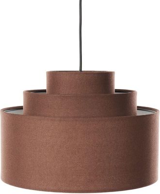 Beliani Lampada a sospensione di design moderno Plafoniera con paralume in tessuto di lino marrone Masparro