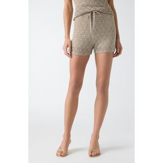 Guess Serina Metallic Pointelle Knit Shorts in F1Pv-Mediu at Nordstrom, Size X-Small