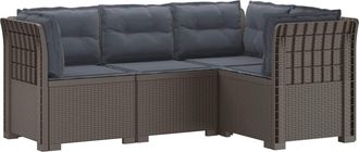 vidaXL Sof&aacute; De Jard&iacute;n Para 4 Personas Con Cojines Estilo Rattan Pp Vidaxl
