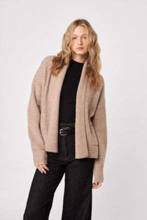 John & Jenn Noah Cardigan Top In Latte