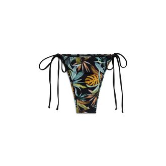 Freddy Slip bikini stampa foliage tropical con chiusura a laccetti