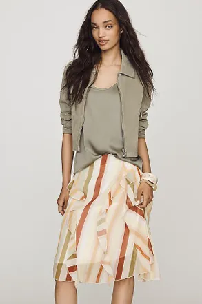 Cubic Asymmetric Ruffle Midi Skirt
