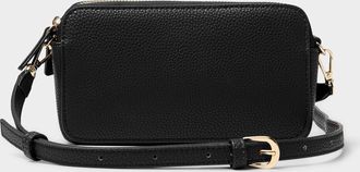 Simons Womens Double-compartment faux-leather crossbody bag