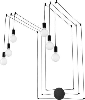 Fan Europe Fan Europe - Plafoniera habitat con cavi neri regolabili sei punti luce