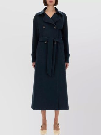 Max Mara long double-breasted coat belted waist