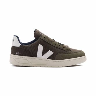 Veja Mens V-12 Vegan B-Mesh Shoe In Olive/white