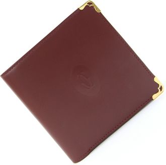 Cartier Must Bordeaux Leather Wallet (Bi-Fold) (Pre-Owned)