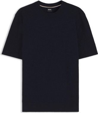 BOSS Knitted-structure sweater in cotton