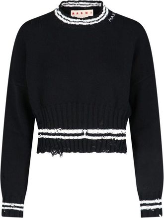 Marni Crop Knit Top - Black