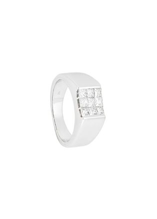Bespoke 0.7ct Princess Cut Diamond Signet Ring - Size 55