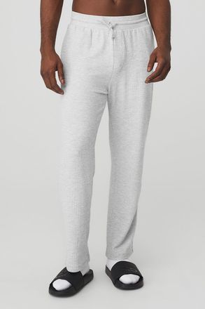 Alo | Micro Waffle Fast Break Sweatpant in Athletic Heather Grey, Size: 2XL