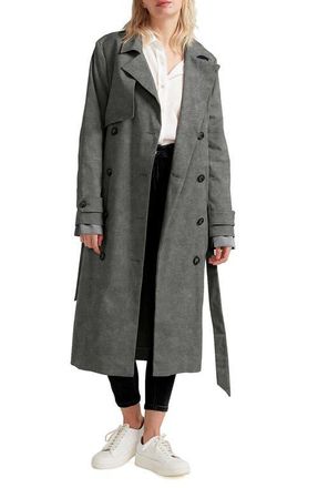 Belle & Bloom Empirical Cotton Trench Coat in Washed Black at Nordstrom, Size Small