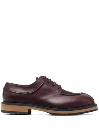 Tod's leather lace-up oxford shoes - Brown