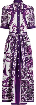 Dolce & Gabbana Abito Midi Con Stampa Maioliche-Donna