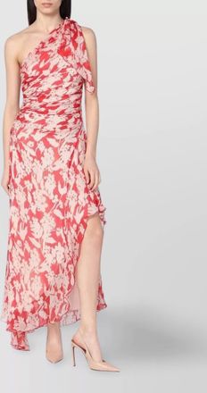 Victoria Beckham asymmetric floral one shoulder midi dress