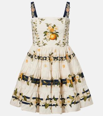 Agua Bendita Lima floral cotton minidress