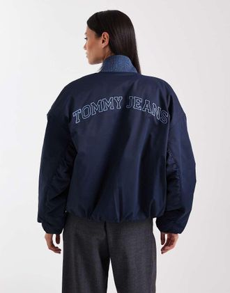 Tommy Jeans Giacca bomber in nylon blu navy