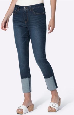 Heine 7/8-Hose HEINE, Damen, Gr. 34, Normalgr&ouml;ssen, blau, stone, washed, 56% Baumwolle, 19% Polyester, 14% Lyocell, 10% Viskose, 1% Elasthan, unifarben, Hos