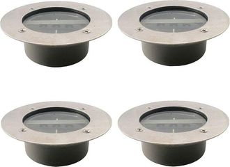 OEM [mai Usato]luci Solari Da Esterno, Confezione Da 4 Con 3 Faretti Led - Impermeabili Ip65, Decorazione Da Giardino, Luce Bianca Fredda