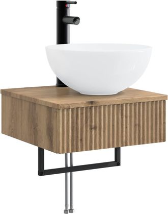 vidaXL Lavabo De Lavado Montado En La Pared Roble Artisan Vidaxl