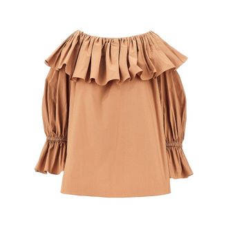Chlo&eacute; Ruffled poplin blouse Woman 40