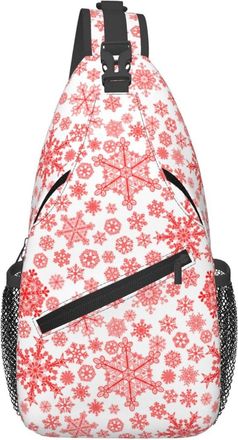 Generic Christmas Red Snowflake Chest Bag Trendy Cross Body Bag Anti Theft Fanny Pack For Cycling Workout Men