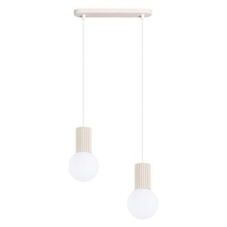 Sollux Lighting L&aacute;mpara colgantes beige aluminio/vidrio alt. 120 cm
