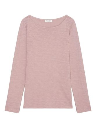 Marc O'Polo long-sleeve boat-neck top - women - Cotton - L - Pink