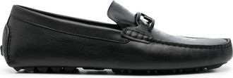 Fendi Logo-print Leather Loafers