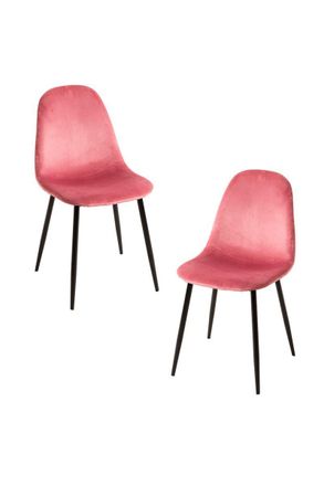 Regalos Miguel Regalos Miguel - Packs Sillas Comedor - Pack 2 Sillas Teok Black Terciopelo - Rosa