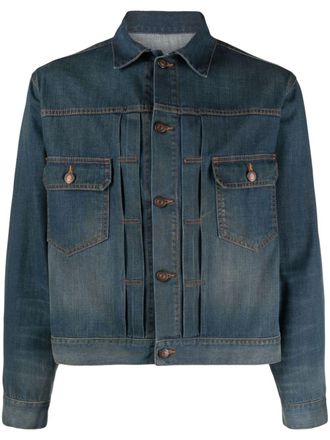 Maison Margiela Denim jack met geplooid detail - Blauw