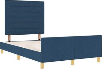 vidaXL Estructura De Cama Con Cabecera Azul 120 X 200 Cm Tela Vidaxl