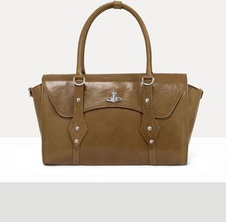 Vivienne Westwood Bettina Medium Handbag Shiny Veget Tanned Oyster-grey