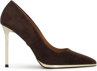 Kazar Su&egrave;de Pumps met Metalen Hak - Dames - Pumps - Bruin - 35 EU - Su&egrave;de - Schoenen