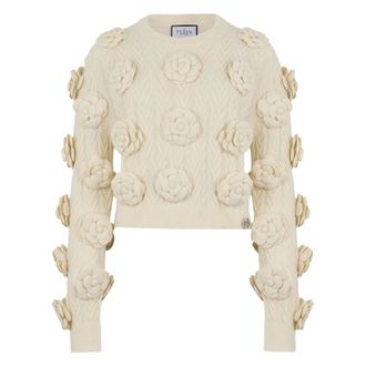 Philipp Plein Pullover Girocollo LS Love - - Knitwear - Donna - Beige - S