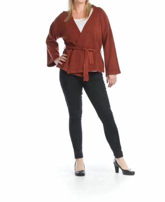 Papillon Soft Wrap Cardigan In Rust
